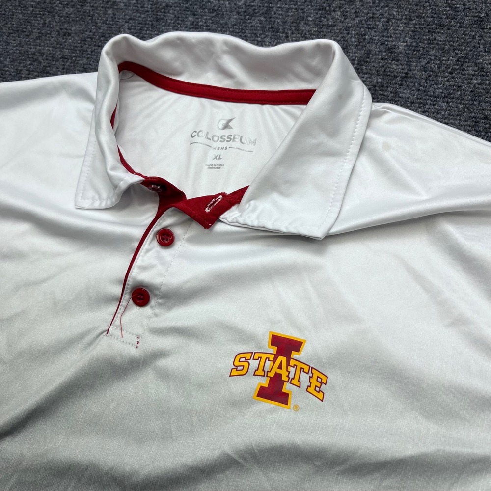 Colosseum Iowa State Cyclones NCAA Golf Ombre Grey White Polo Shirt